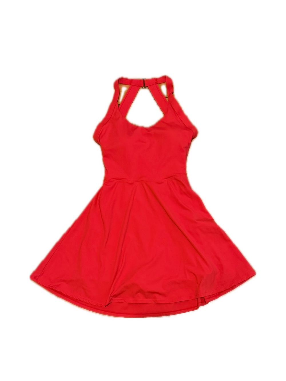 Red Halter Fit-and-Flare Activewear Dress